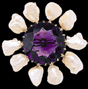 Freshwater Pearl and Amethyst Brooch