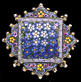 Micro Mosaic Brooch Multi-Color Flower Pattern