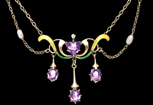 Layout Necklace with Amethyst and Enameling