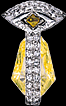 Handmade Original Yellow Diamond Pendant