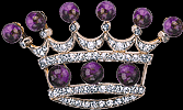 Amethyst and  Diamond Crown pin