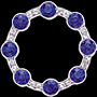 Platinum Circle Pin with Sapphire and  Diamond