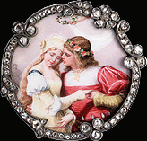 Enameled Brooch ~The Lovers~ Circa 1895