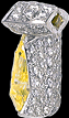 Original Fancy Yellow Kite Shaped Diamond Pendant with Flawless White Diamo