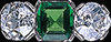 Platinum Art Deco Emerald and Diamond Ring