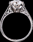 Platinum round diamond original design ring